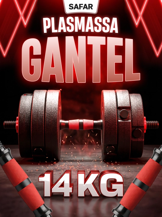 Fitness va kuch ishlatish mashqlari uchun yig'ma gantellar, plastmassa qoplama, 4-14 kg - 