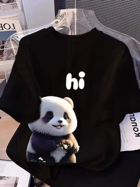 Женская футболка oversize PANDA – стильная футболка для женщин - 
