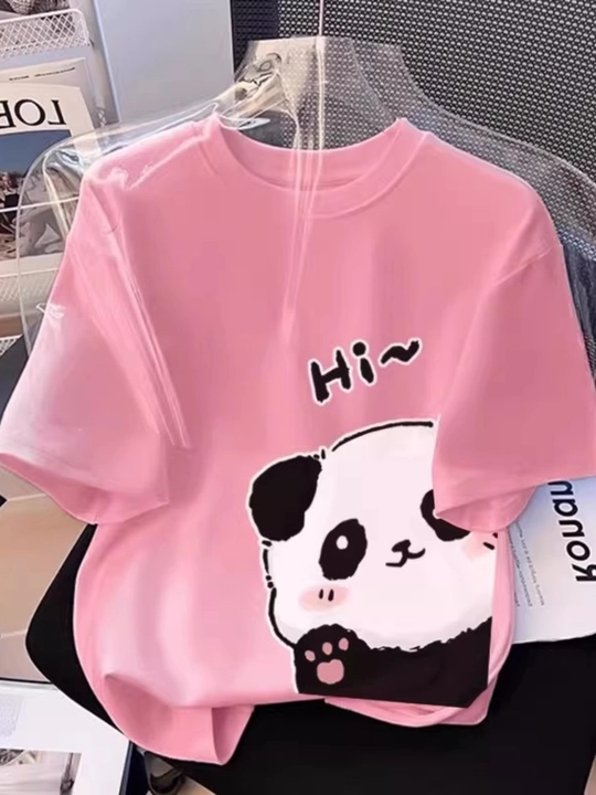 Женская футболка oversize PANDA – стильная футболка для женщин - 