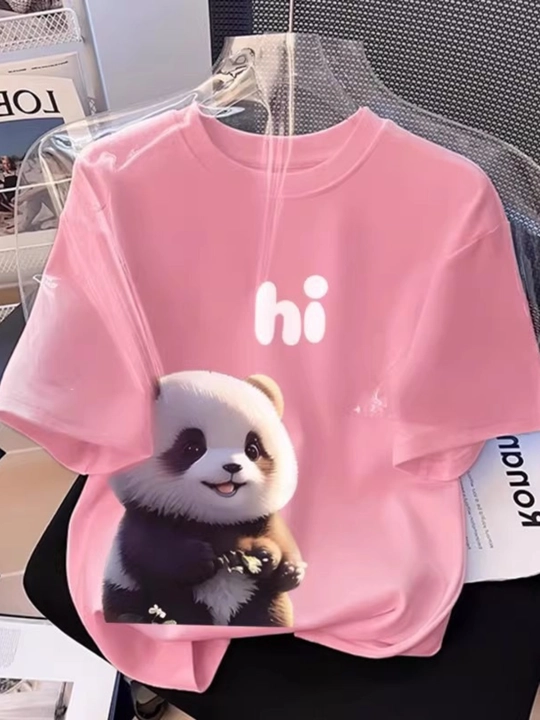Женская футболка oversize PANDA – стильная футболка для женщин - 