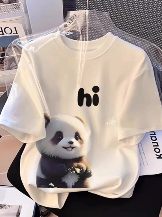 Женская футболка oversize PANDA – стильная футболка для женщин - 