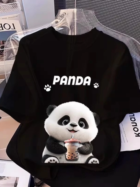 Женская футболка oversize PANDA – стильная футболка для женщин - 