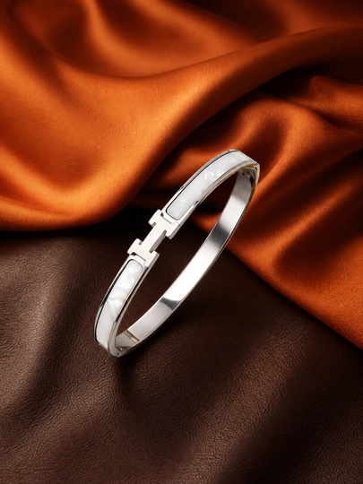 Женский браслет премиальный с изысканным дизайном в стиле Hermes — PANPICK-A016-СЕРЕБРН