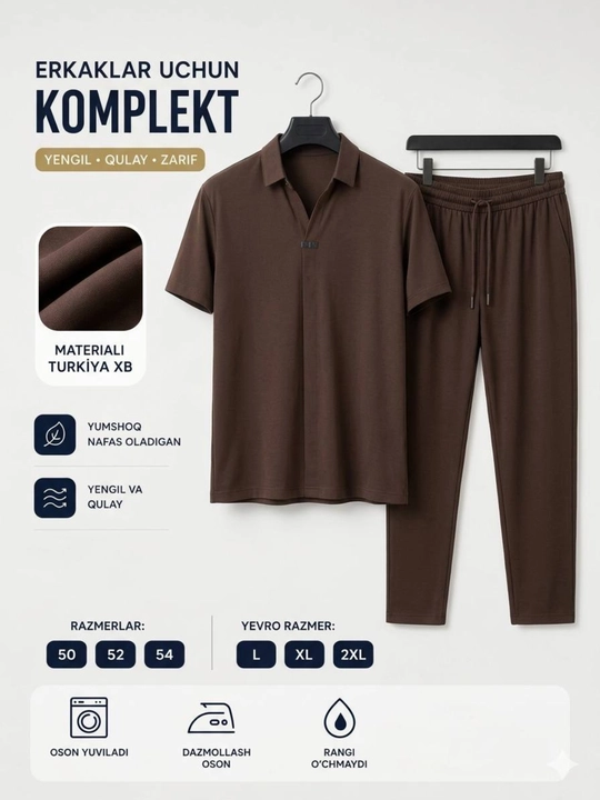 Erkaklar sport komplekti futbolka va shim yozgi kiyim