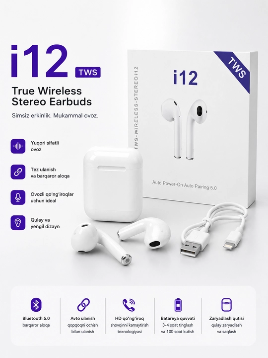 I16 MAX V5.3 Simsiz Quloqchin Bluetooth Earbuds TWS Naushnik