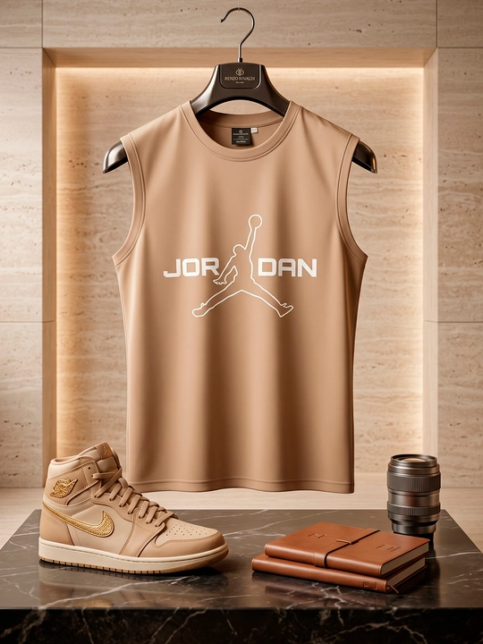 Jordan printli erkaklar yengsiz futbolkasi sport va kundalik kiyish uchun L-3XL