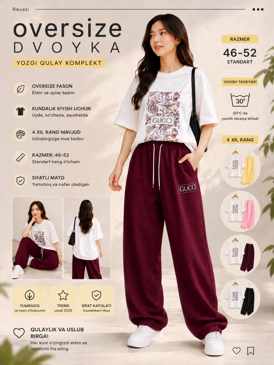 Ayollar yozgi dvoykasi, ayollar kiyimi, freesize 46-50 - 