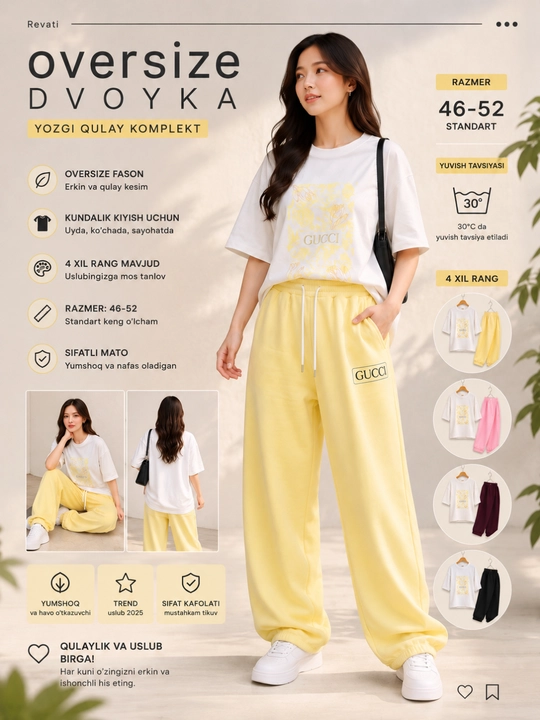 Ayollar yozgi dvoykasi, ayollar kiyimi, freesize 46-50