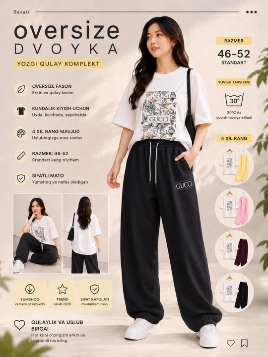 Ayollar yozgi dvoykasi, ayollar kiyimi, freesize 46-50