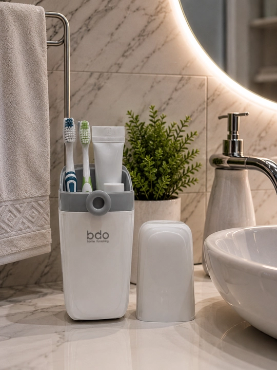 Футляр bdo Home, для зубных щеток, пластик, белый, 7 см х 20 см