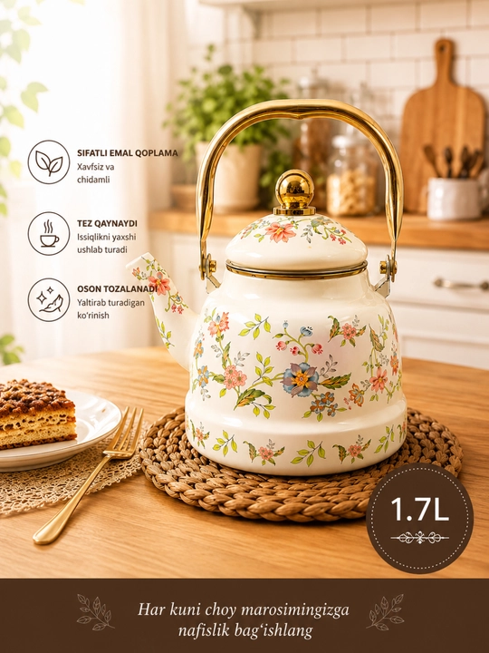 Чайник с ситом, заварочный, кухонный, качественный, прочный - 