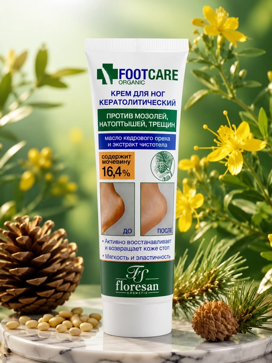 Floresan Foot Care Oyoq Kremi — Mozol va Yoriqlarга Qarshi Keratolitik 100ml  - 