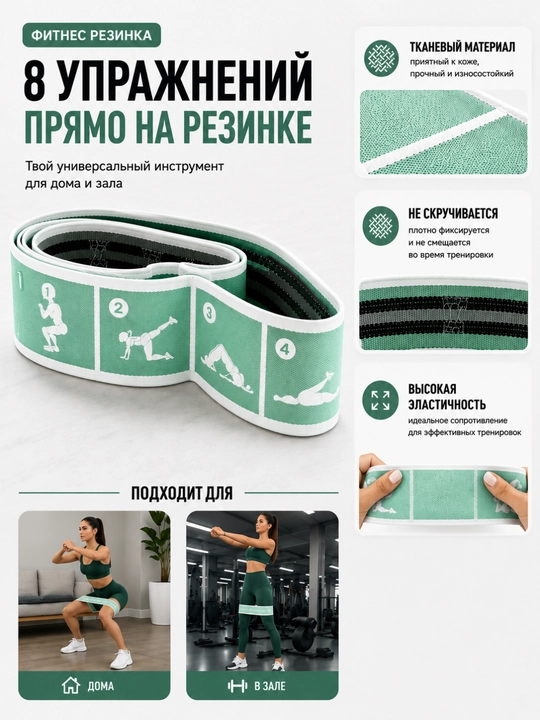 Фитнес резинка, тканевая фитнес резинка, эспандер для ног, резинка для ягодиц