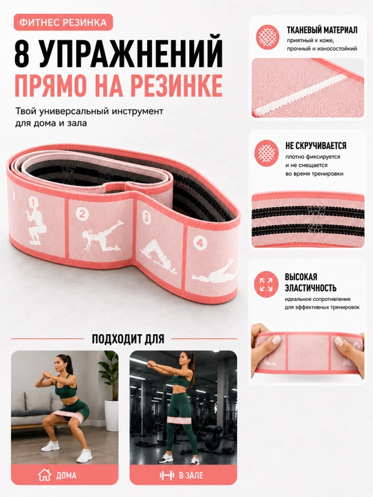 Фитнес резинка, тканевая фитнес резинка, эспандер для ног, резинка для ягодиц
