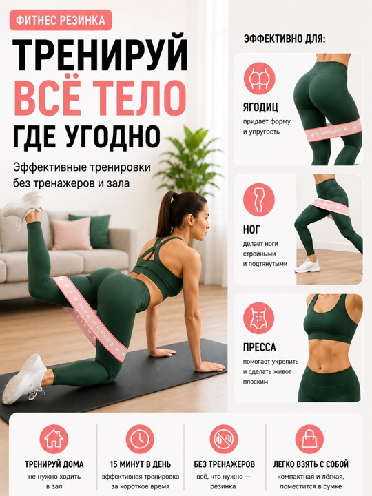 Фитнес резинка, тканевая фитнес резинка, эспандер для ног, резинка для ягодиц