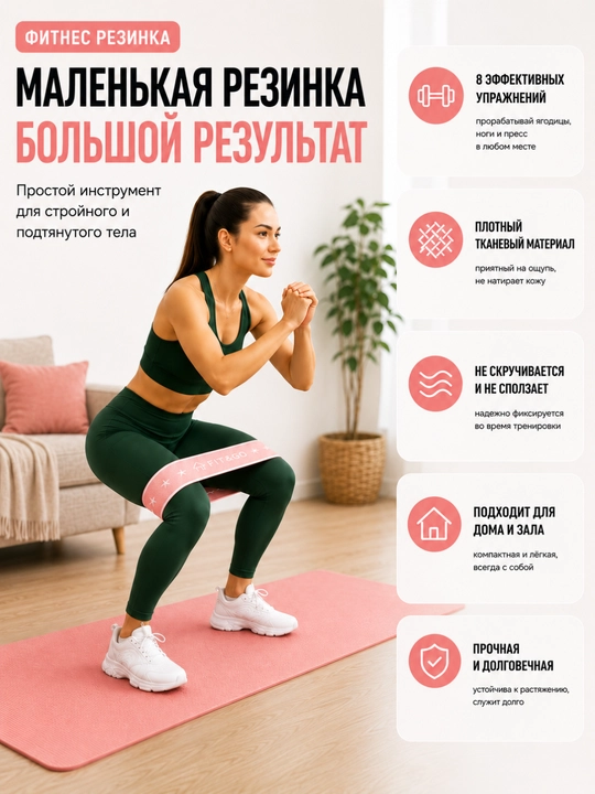 Фитнес резинка, тканевая фитнес резинка, эспандер для ног, резинка для ягодиц