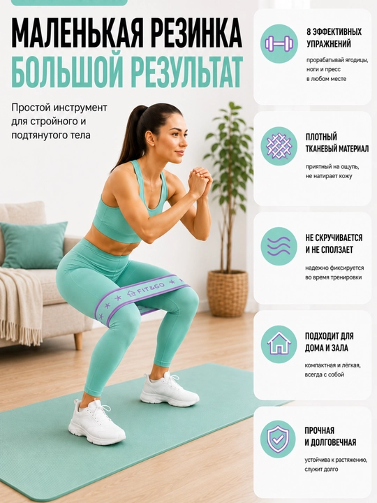 Фитнес резинка, тканевая фитнес резинка, эспандер для ног, резинка для ягодиц