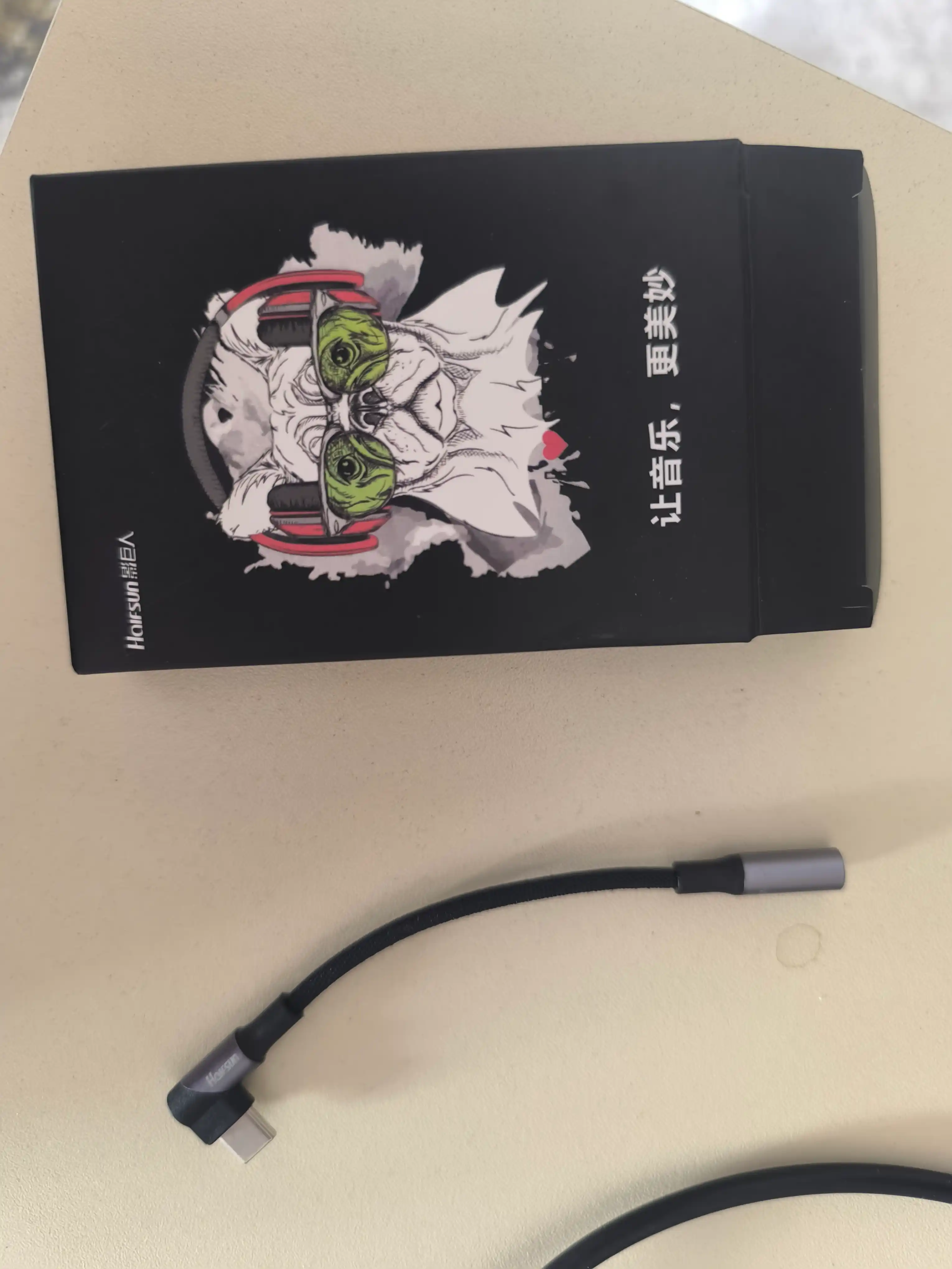 Audio adapter HALFSUN Hi-Fi, Type-C dan 3.5mm AUX ga, DAC chipli, 90° L-simon