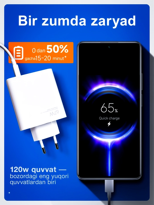 Быстрая зарядка 67 Вт / 120 Вт USB-C, быстрая, безопасная и мощная зарядка