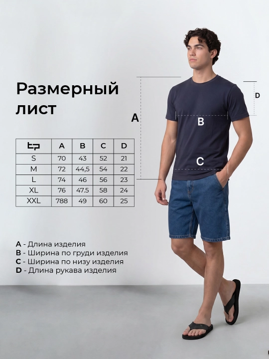 TERRA PRO футболка мужская, однотонная, базовая 100% хлопок SS26CR2-25-23330-E