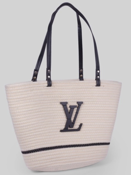 Yelkaga osiladigan katta somonli plyaj sumkasi — shopper