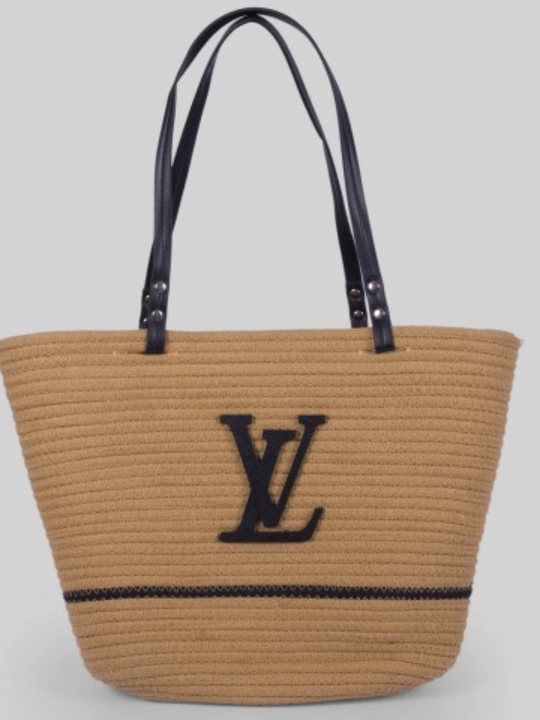 Yelkaga osiladigan katta somonli plyaj sumkasi — shopper