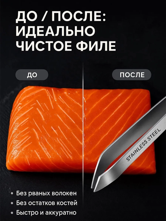 Пинцет для рыбы кулинарный, для рыбных костей, для птицы