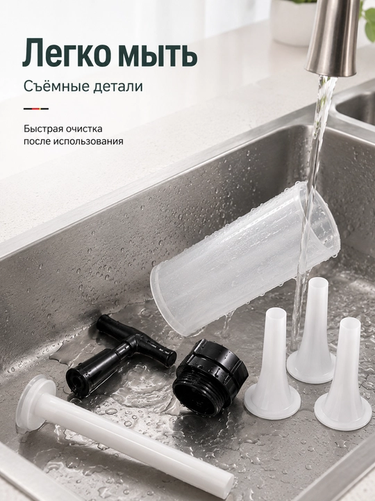 Шприц для колбас ручной с 3 насадками, домашний наполнитель для сосисок и мясных колбас