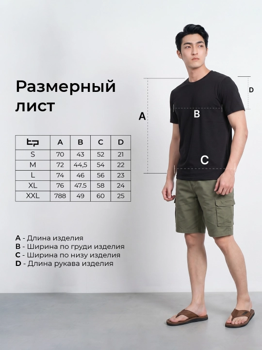 TERRA PRO футболка мужская, однотонная, базовая 100% хлопок SS26CR2-25-23330-E
