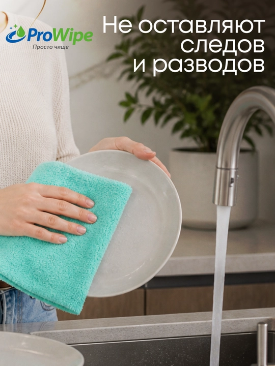 Салфетки из микрофибры для уборки и кухни, 30×30 см