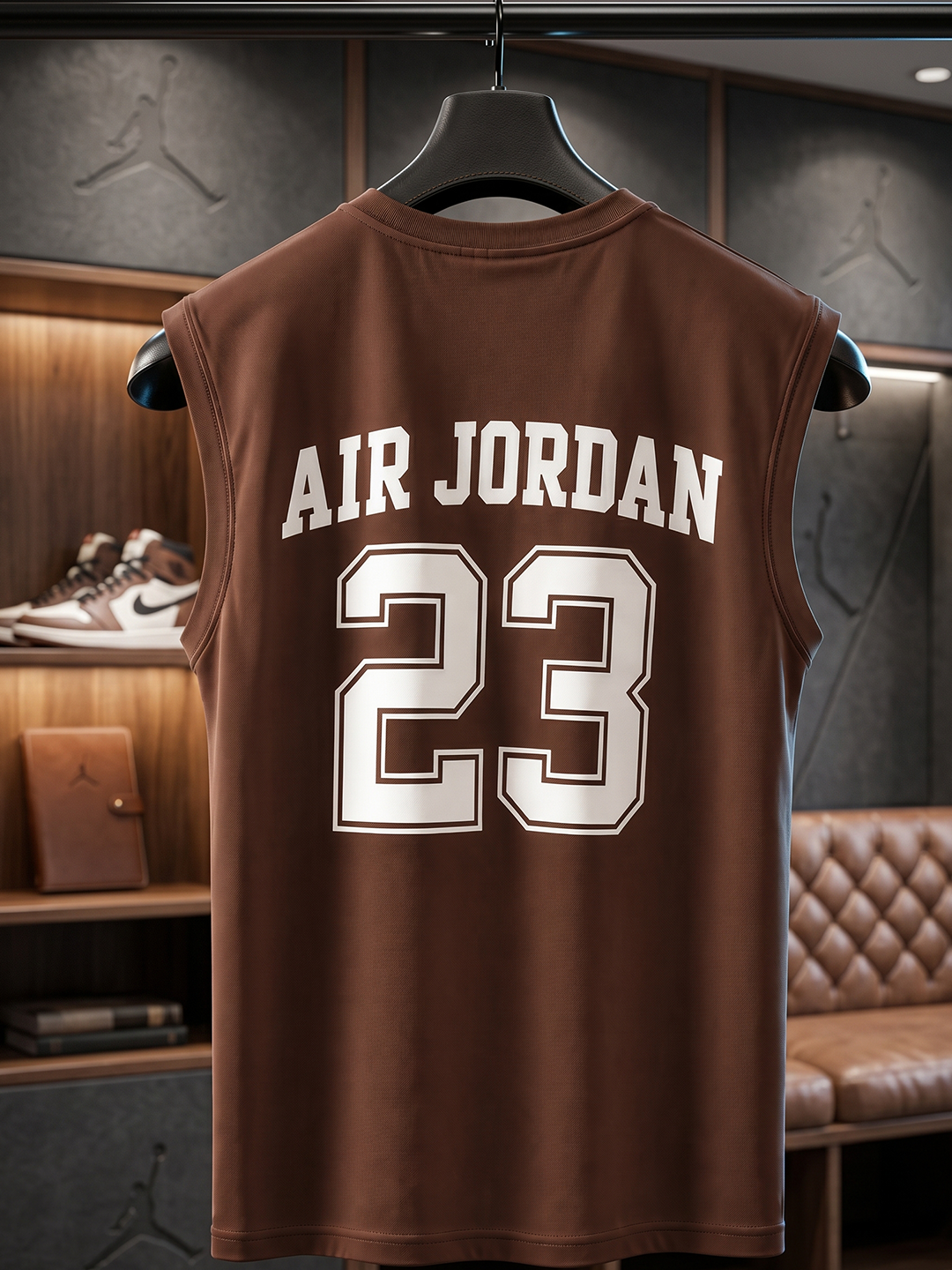 Мужская  Футболка без рукавов Jordan с принтом для спорта и повседневной носки L-3XL - 