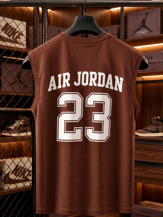 Jordan printli erkaklar yengsiz futbolkasi sport va kundalik kiyish uchun L-3XL