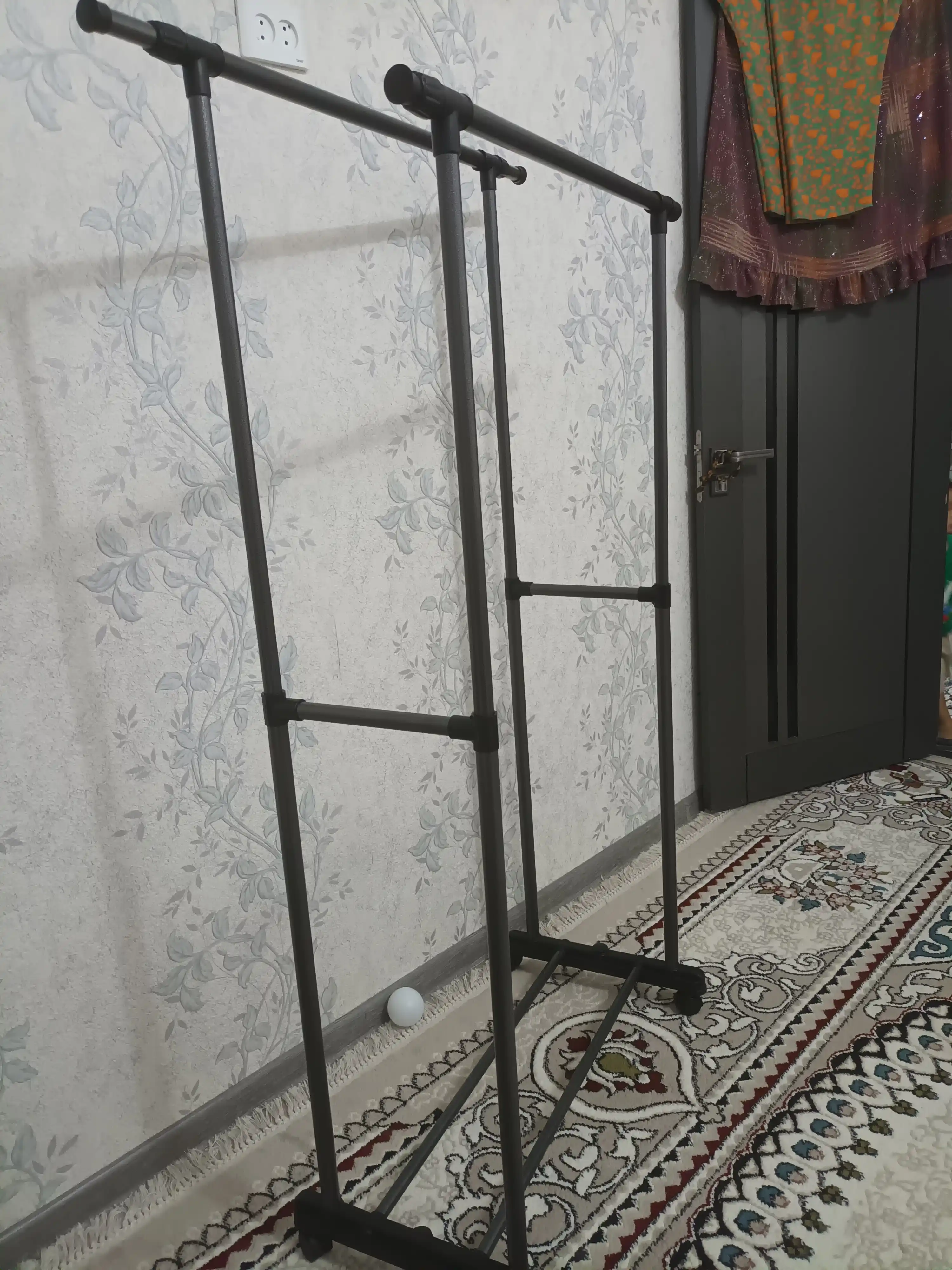 Вешалка стойка, напольная, на колесах, гардероб вешалка 85-140х150х38