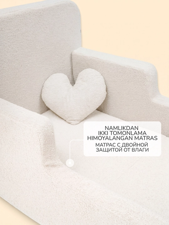 Bolalar karavoti, sinchsiz, 180 × 100 sm, TEDDY matrasi va Kiddo hoshiyalari bilan
