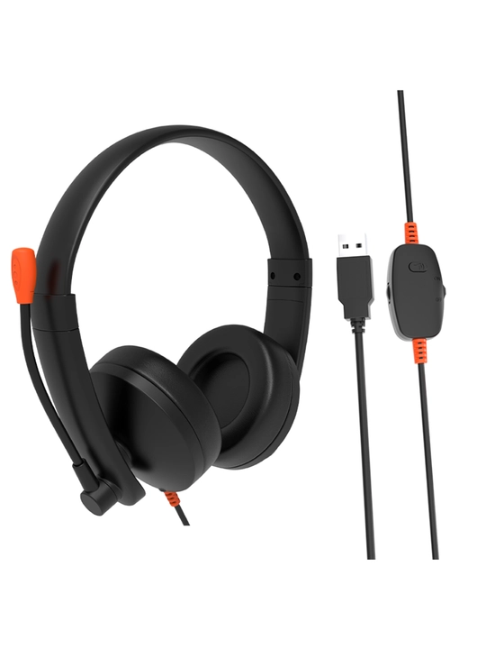HP003U telefon uchun simli USB garnitura, mikrofonli naushnik