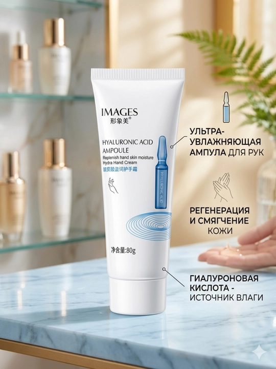 Увлажняющий крем для рук Images Hyaluronic Acid Ampoule с гиалуроновой кислотой, 80 г