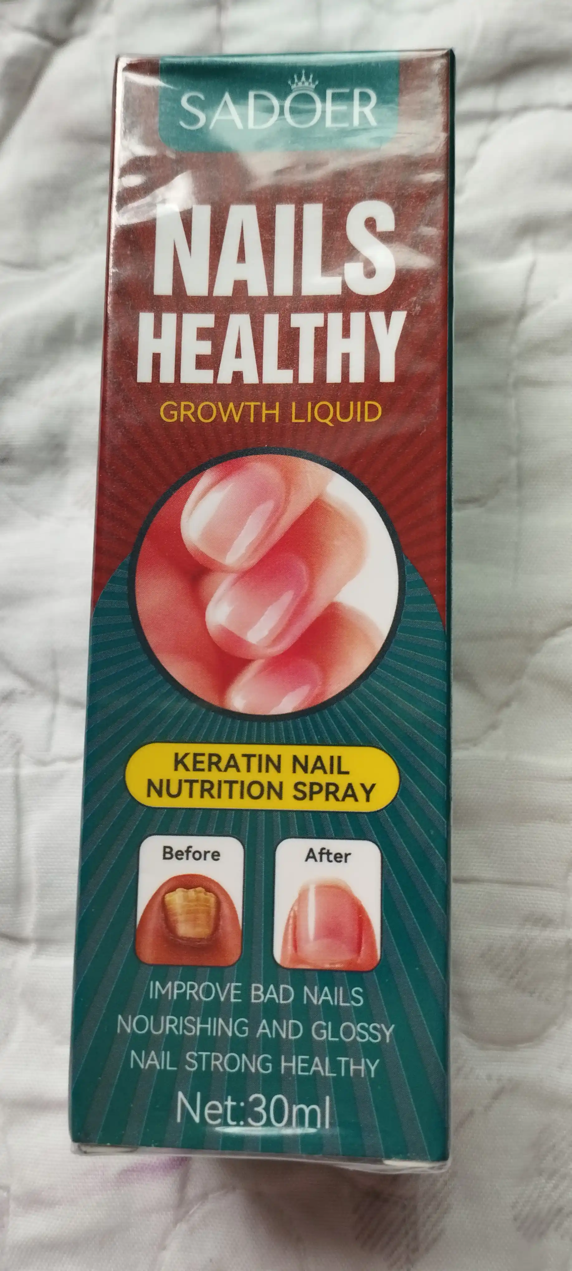 SADOER keratinli tirnoqlarni tiklash va o‘stirish uchun sprey-zardobi (30 ml)
