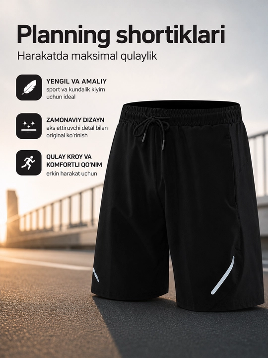 Erkaklar uchun sport shortik,yugurish va fitness,tez quruvchi mato,sport va kundalik uchun