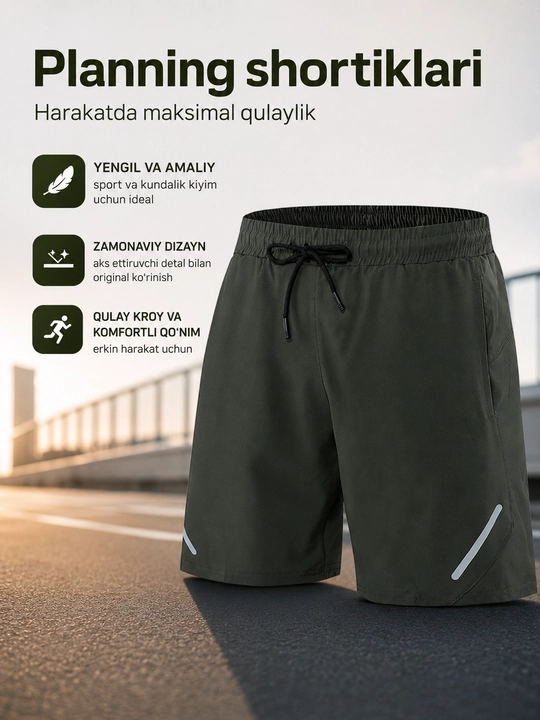 Erkaklar uchun sport shortik,yugurish va fitness,tez quruvchi mato,sport va kundalik uchun