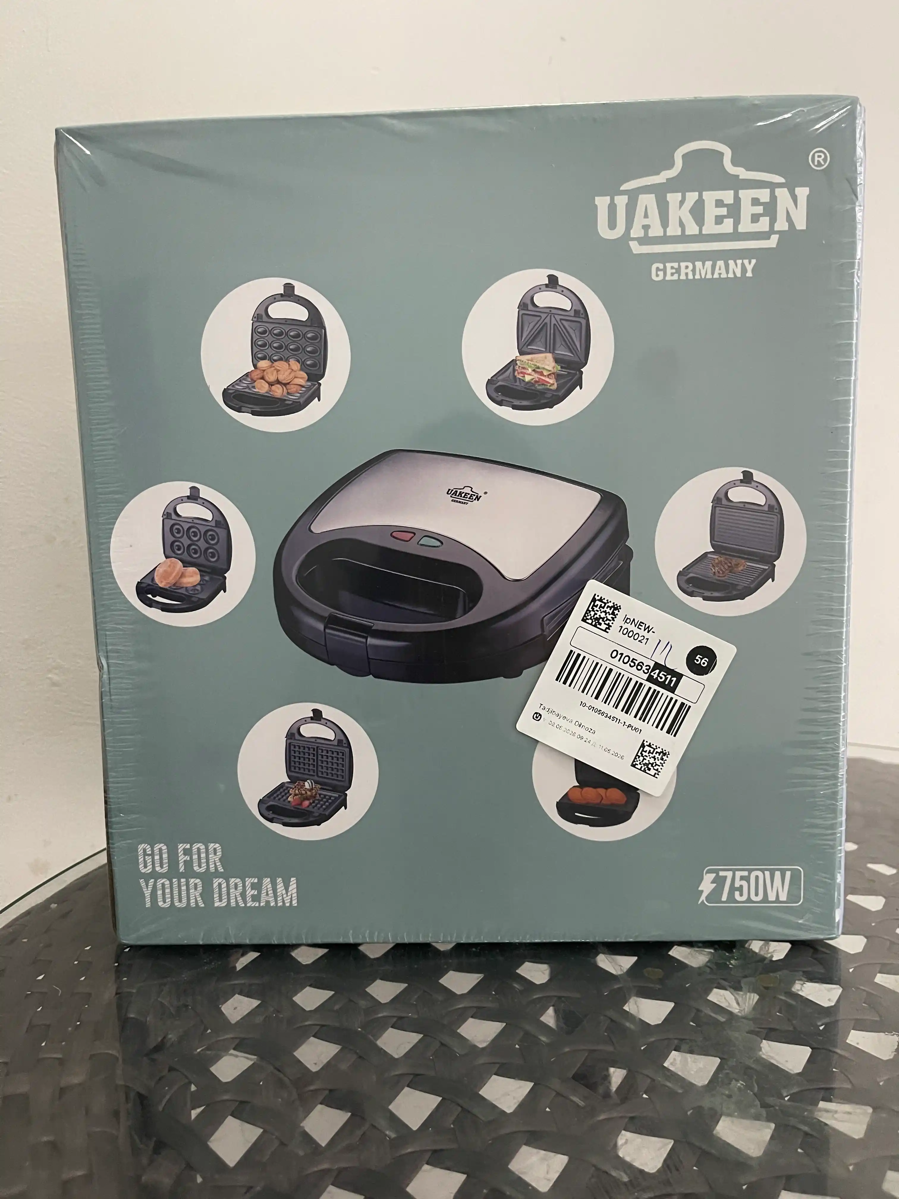 Вафельница Uakeen GERMANY, тостер, вафельница, сэндвичница, 3 в 1, 7 в 1, 10 в 1