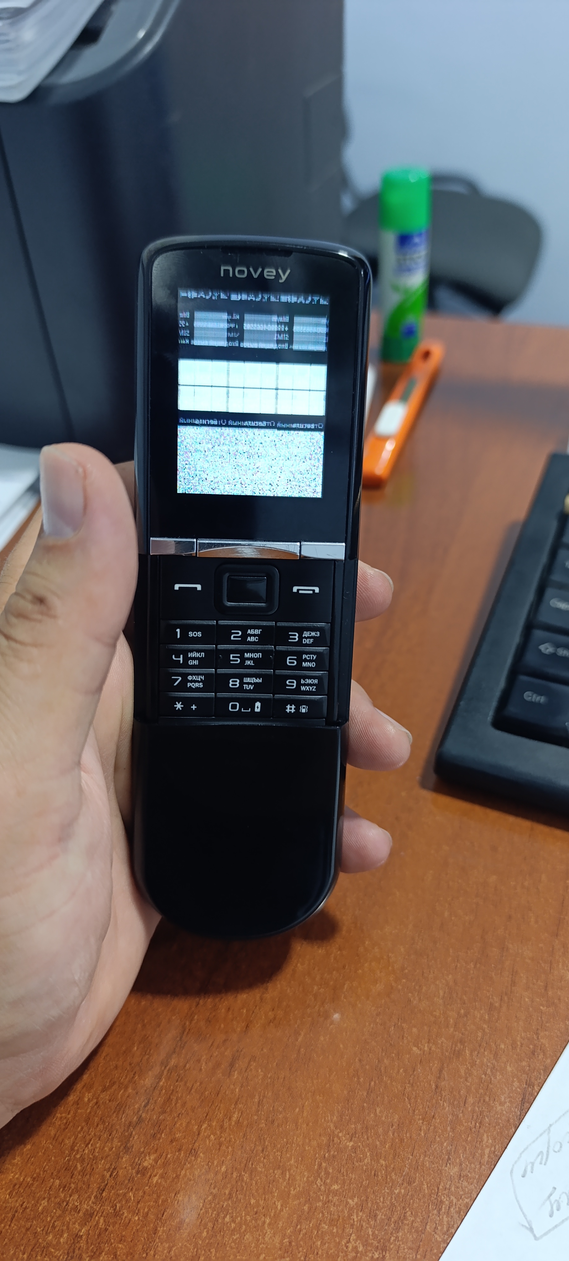 Novey N880 mobil telefon, tugmali telefon, metall, 2 SIM