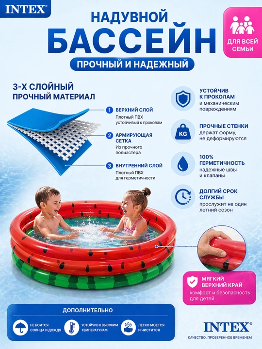 Надувной бассейн Intex