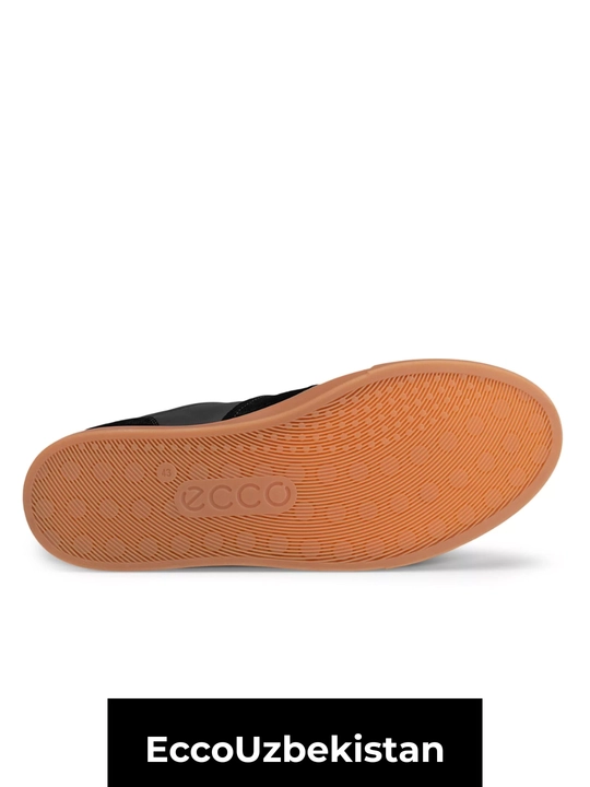 Мужские кеды ECCO Soft 10 M Black из натуральной кожи ,с анатомической поддержкой стопы