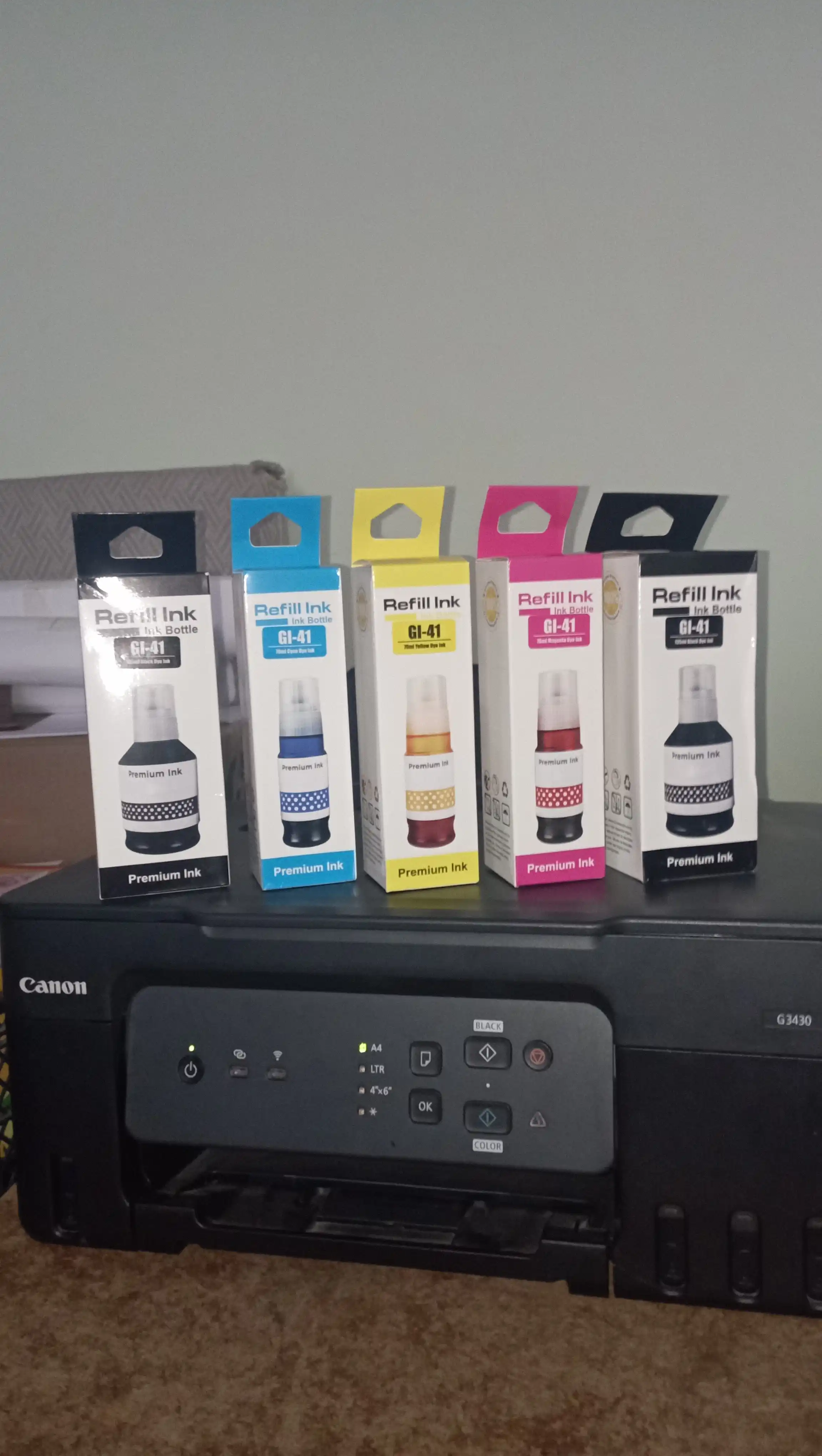 Чернила Canon GI-41 для G1420, G2420, G3420, 3430, G3460, 4 цвета + 1 черный в подарок