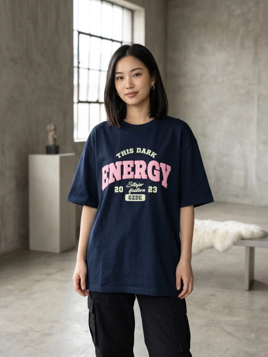 Ayollar uchun oversize futbolka energy – zamonaviy futbolka ayollar uchun