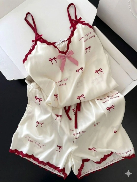 Atlas pijama ayollar uchun 2/1 Yozgi pijama tungi pijama salqin shortik mayka