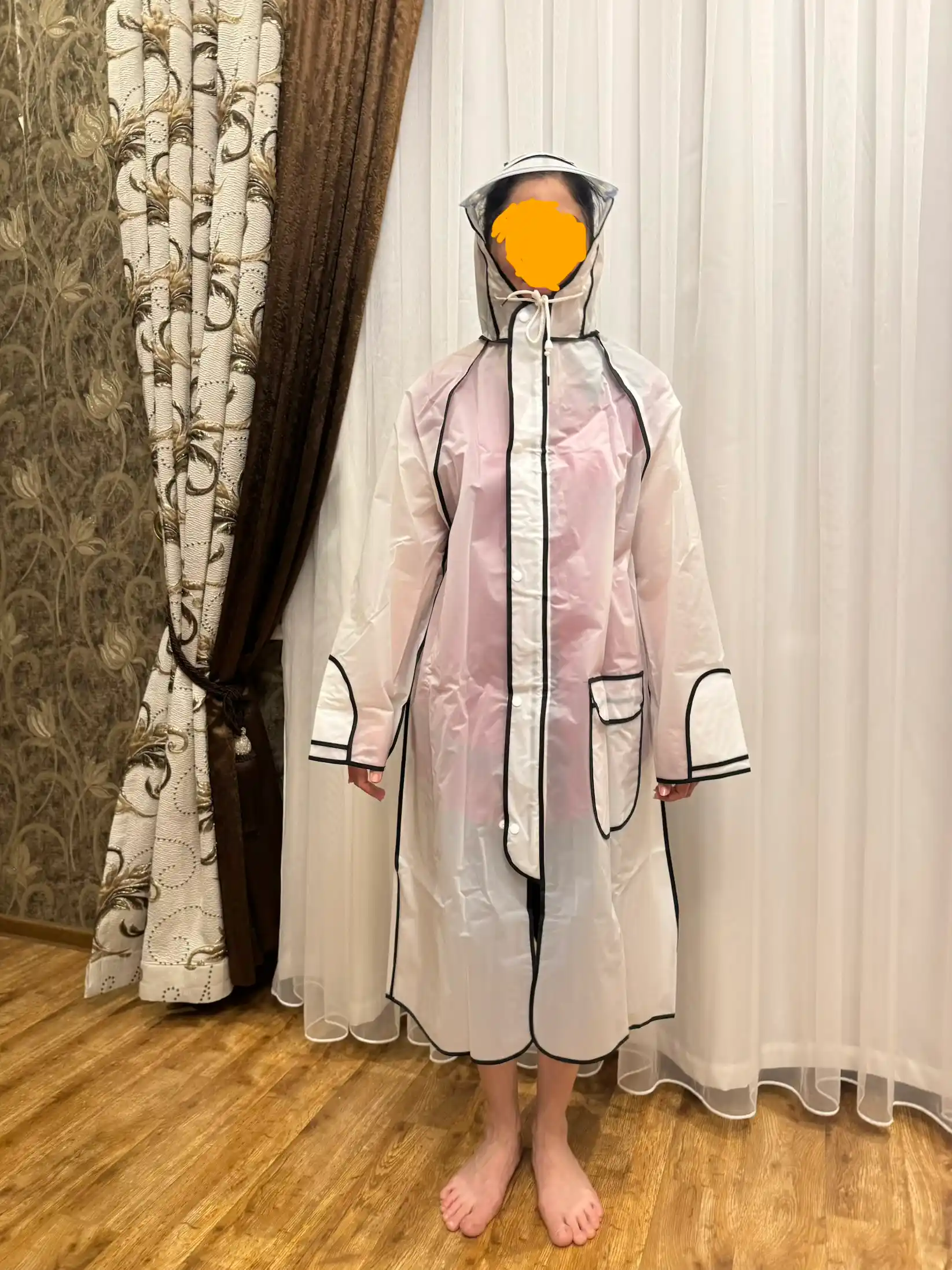 Дождевик плащ с капюшоном, унисекс