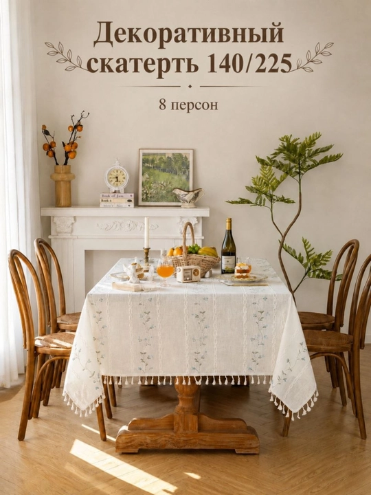Декоративная скатерть на 8-6 персон, 150 × 230 см - 