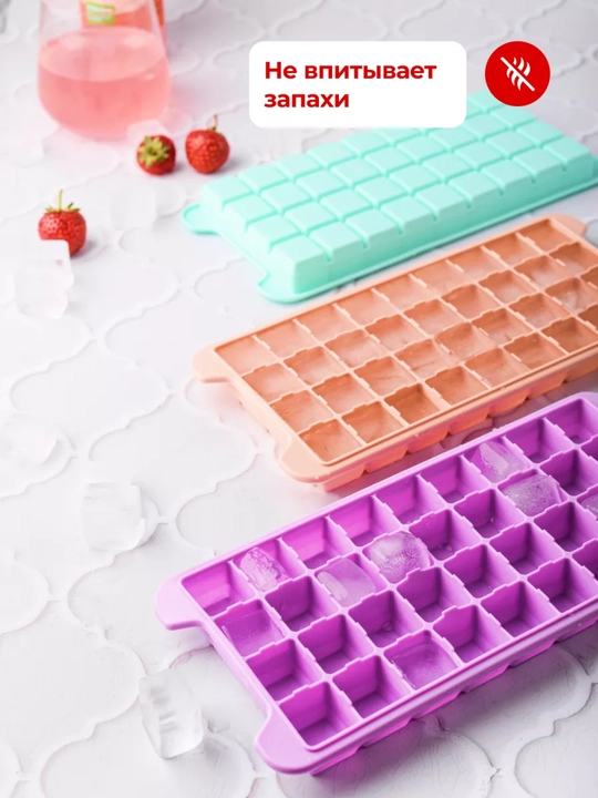 Silikon va plastikdan forma qopqoqli muz va desert uchun, 36ta kubikli