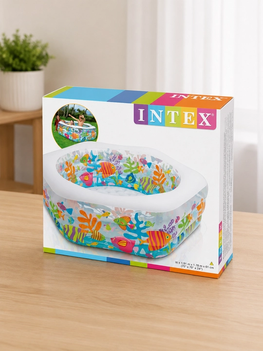 Надувной детский бассейн Intex 58480 "Аквариум", 152 * 56 см